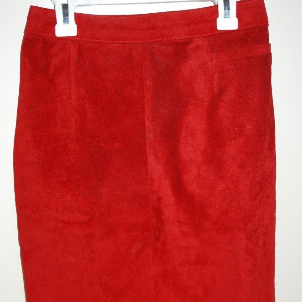 Red-Suede-Skirt-sz-3/4